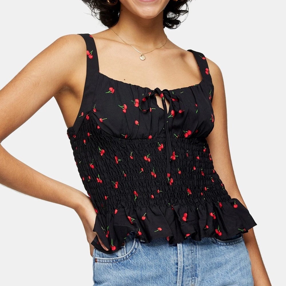 Topshop peplum crop top